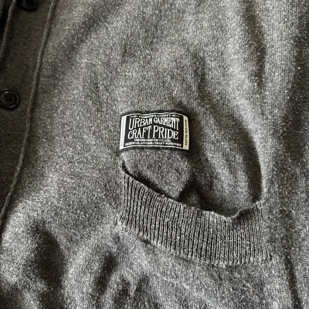 NEIGHBORHOOD Japan sz M Gray Light Weight Cardigan Vneck Long Sleeve - Picture 7 of 13